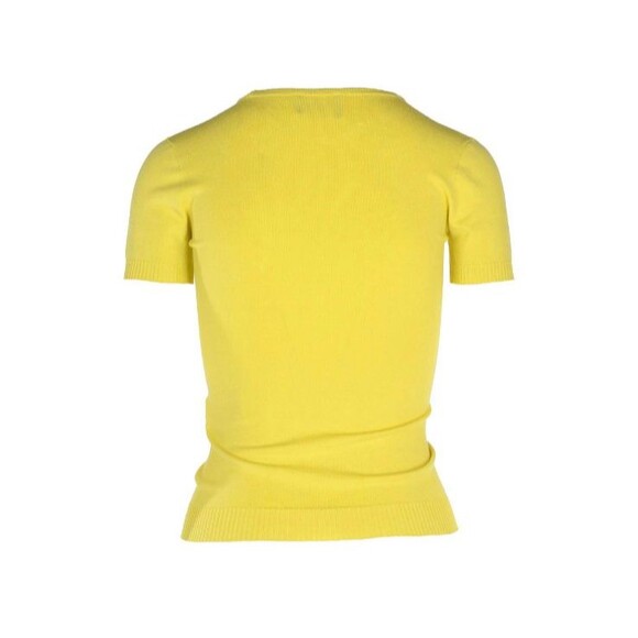 Atos Lombardini Womens Yellow Knit Short Sleeves Crew Neck Soft Sweater Sz 10/46 - Picture 2 of 14